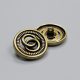 Пуговицы металлические, кольца, античное золото, 23 мм (013029)