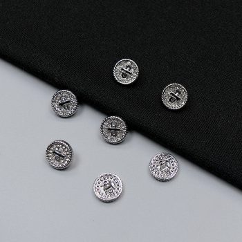 Пуговицы металлические, серебро, 12 мм (013031)