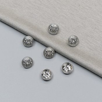 Пуговицы металлические, серебро, 12 мм (013033)