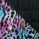 Ткань курточная стеганая с анималистичным принтом, экзотический леопард
