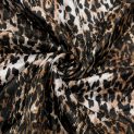 Ткань курточная стеганая с леопардовым принтом, молочно-карий (013047)
