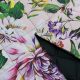Ткань курточная стеганая набивная, яркие цветы на пастели (013048)