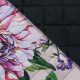 Ткань курточная стеганая набивная, яркие цветы на пастели (013048)