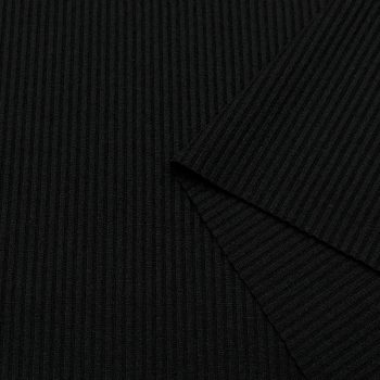 Трикотаж вязаный лапша, цвет черный (013073)