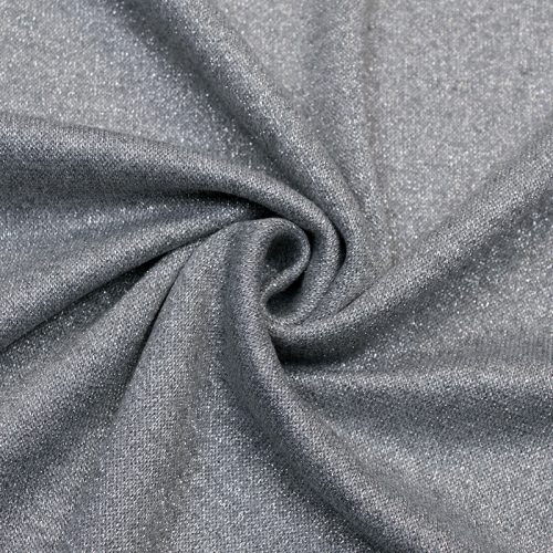 Трикотаж вязаный двойной с вискозой, серебристо-серый (013082)