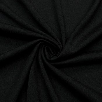 Трикотаж вязаный с вискозой, цвет черный (013084)