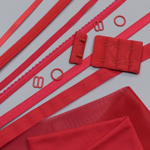 Набор фурнитуры для белья, красный 10 мм, 11 артикулов (013138)