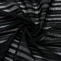 Трикотаж структурный, полосатый черный (013157)
