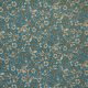 Крепдешин шелковый с бежевыми цветами на темной бирюзе (013166)