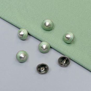 Пуговицы металлические, зеленый конус, 15 мм (013245)