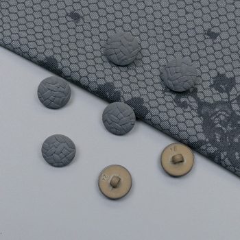 Пуговицы пластиковые, серый флок, 15 мм (013253)