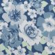 Крепдешин шелковый с морозно-голубыми цветами (013282)