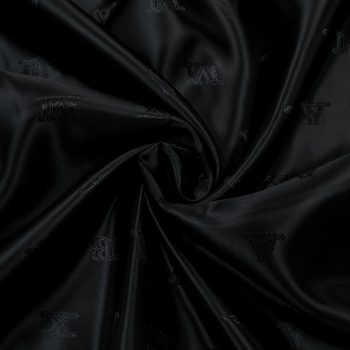 Подкладка вискозная жаккард с лого-символикой, цвет черный (013311)