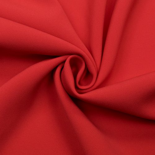 Ткань кади-стрейч шелковая, красно-алый (013332)