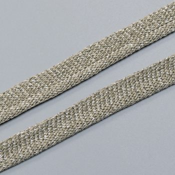Кант трикотажный с люрексом, бежевый с серебром, 10 мм (013502)