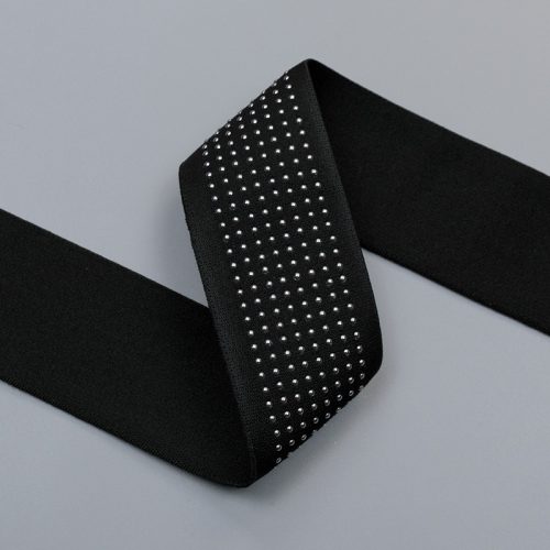 Резинка для пояса, черный с заклепками, 50 мм (013511)