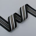 Резинка для пояса, черный с люрексом, полосы, 38 мм (013525)