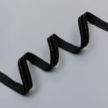 Тесьма бархатная декоративная, черный с цепью, 15 мм (013534)