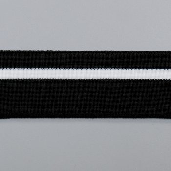 Подвяз трикотажный, черный с белой полосой, 76 на 3 см (013537)