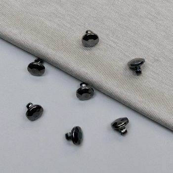 Пуговицы пластиковые, темный никель, риволи, 10 мм (013548)