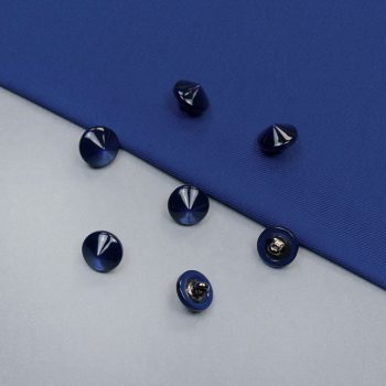 Пуговицы пластиковые, синий конус, 10 мм (013558)
