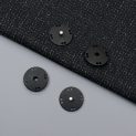 Кнопки металлические, матовый черный, 20 мм (013597)