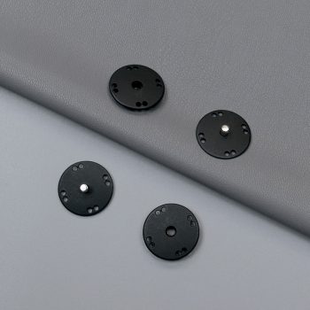 Кнопки металлические, матовый черный, 20 мм (013597)