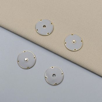 Кнопки металлические, матовый серый, 22 мм (013599)