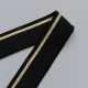 Подвяз трикотажный, черный с золотой полосой, 3.5х80 см (013617)