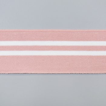 Подвяз трикотажный, пыльно розовый с белой полосой, 6х80 см (013620)