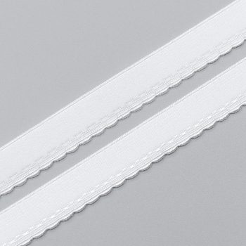 Резинка декоративная 14 мм, белый (цвет 001), 2735, M.Letizia (013629)