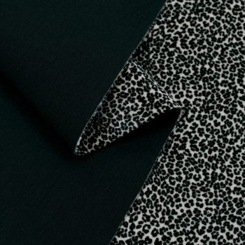 Неопрен двухсторонний с бархатом, леопард на черном (013703)