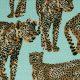 Вискоза-жаккард плательная, гепарды в бирюзе (013750)