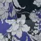 Жоржет вискозный, сумрачные цветы на черно-синем (013758)