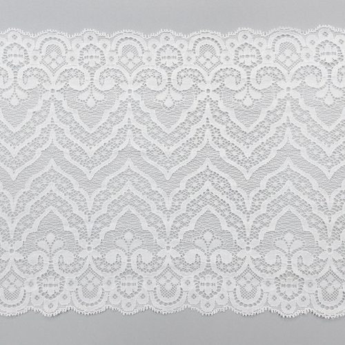 Кружево эластичное, волна — молочный (lauma 004), 19 см (013789)