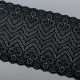 Кружево эластичное, волна — черный, фестон на две стороны (lauma 170), 19 см (013796)