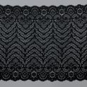 Кружево эластичное, волна — черный (lauma 170), 22 см (013799)