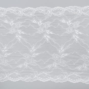 Кружево эластичное, тонкое молочное (lauma 004), 23 см (013807)