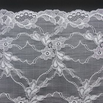 Кружево эластичное, тонкое молочное (lauma 004), 23 см (013807)