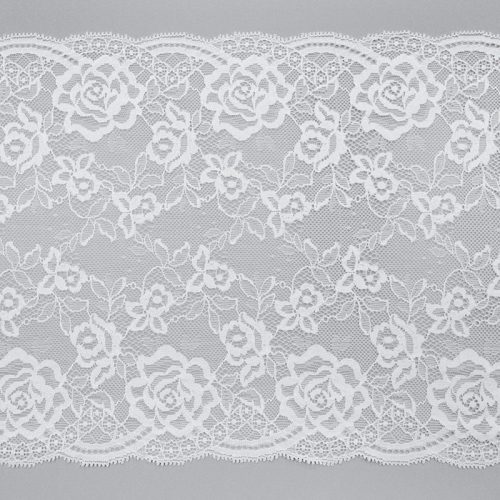 Кружево эластичное, диз 002 — молочный (lauma 004), 22 см (013814)