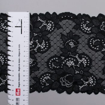 Кружево эластичное, черный (lauma 170), 17 см (013816)
