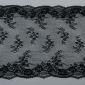 Кружево эластичное, черные веточки на сетке (lauma 170), 25 см (013826)