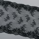Кружево эластичное, черные веточки на сетке (lauma 170), 25 см (013826)