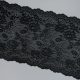 Кружево эластичное, сизые черные грозди цветов, 19 см (013827)