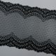 Кружево эластичное, черные фестоны с мушками (lauma 170), 23 см (013829)
