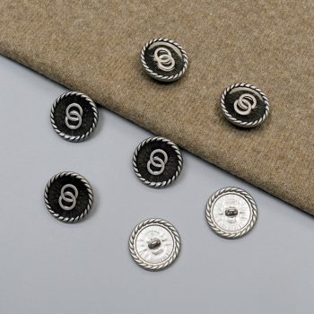 Пуговицы металлические, графитовые кольца, 25 мм (013860)