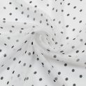 Жоржет вискозный, черный горошек на белом, уценка (013870)