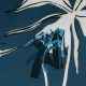 Габардин-стрейч хлопковый, абстрактные лилии на сумрачно-синем (013920)