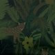 Сатин-стрейч хлопковый, гепарды на темно-зеленом (013921)