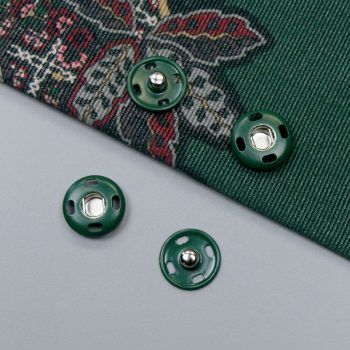 Кнопка пришивная, матовый зеленый, 15 мм (014143)
